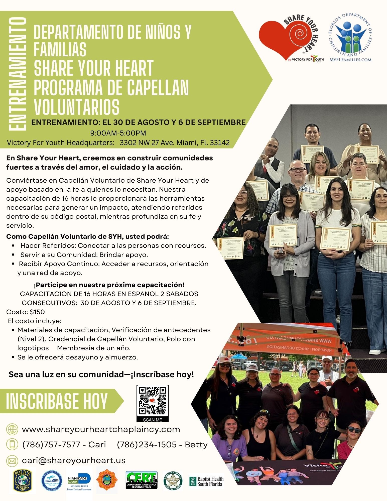 Volunteer Chaplaincy Program @ Victory for youth Headquarters
